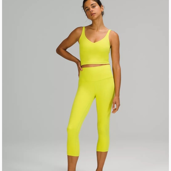 lululemon Women's Align Cropped Tank Top in Yellow Serpentine. Sold out NWT - Picture 3 of 4